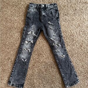 Distressed Black Denim Jeans